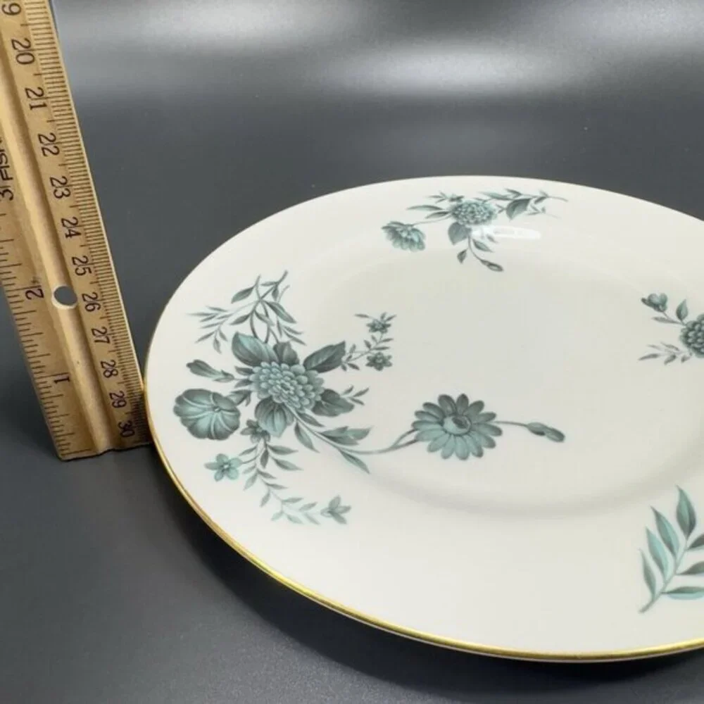 Pickard Fine Porcelain Diana Dish Plate 8in Plates‎ Dishes USA Green Ivory Set2
